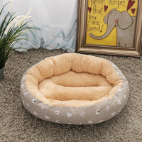 HKM-9027773 Cozy Cat and Dog Bed with Winter Warm Pet Mat - 50 cm Diameter