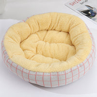 HKM-9027773 Cozy Cat and Dog Bed with Winter Warm Pet Mat - 50 cm Diameter