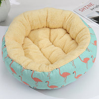 HKM-9027773 Cozy Cat and Dog Bed with Winter Warm Pet Mat - 50 cm Diameter