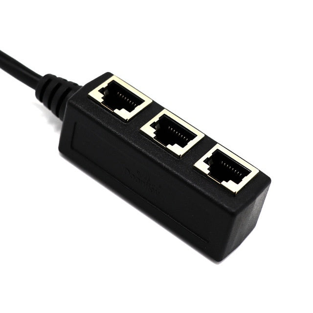 HKM-902867 RJ45 Network Cable Splitter with Gold-Plated Connectors and Shielding Protection