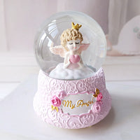 HKM-902931 Snow Crystal Ball Music Box - Enchanting Angel Design with Light Effect