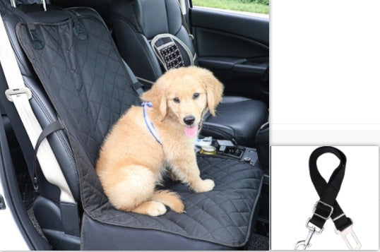 HKM-9029565 Durable Oxford Cloth Dog Car Seat Pad - Black, Single Seat Design