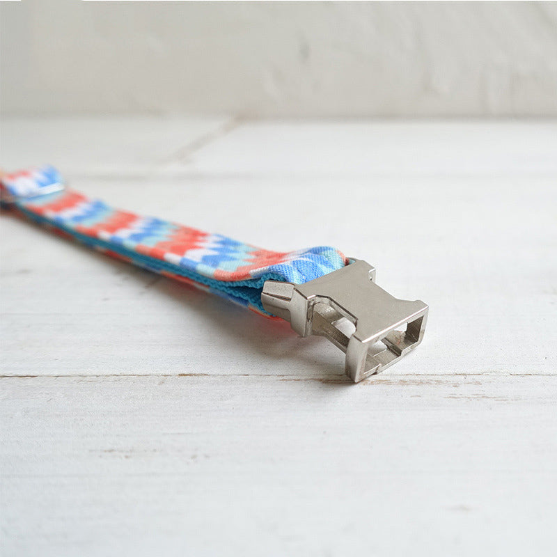 HKM-9029693 Adjustable Polyester Cat Collar with Lock Closure and Printed Design