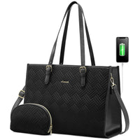 HKM-903187 Stylish 2-Piece Tote Handbag and Clutch for Women's Travel, Shopping, and Work