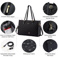 HKM-903187 Stylish 2-Piece Tote Handbag and Clutch for Women's Travel, Shopping, and Work