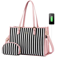 HKM-903187 Stylish 2-Piece Tote Handbag and Clutch for Women's Travel, Shopping, and Work