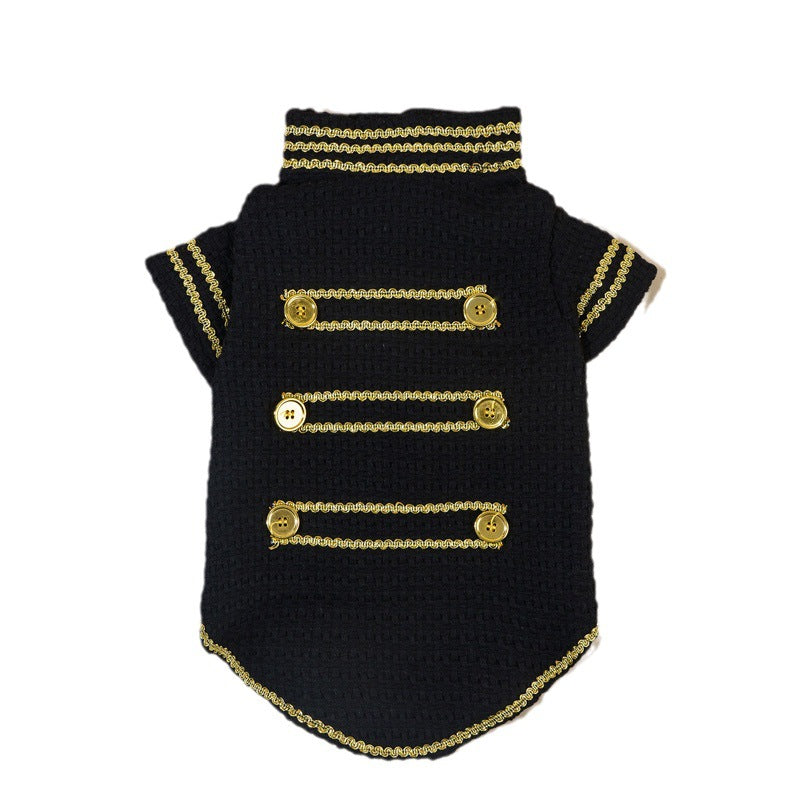 HKM-9033149 Trendy Gold Thread Polyester Jacket for Pets - XS to XL Sizes Available