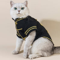 HKM-9033149 Trendy Gold Thread Polyester Jacket for Pets - XS to XL Sizes Available