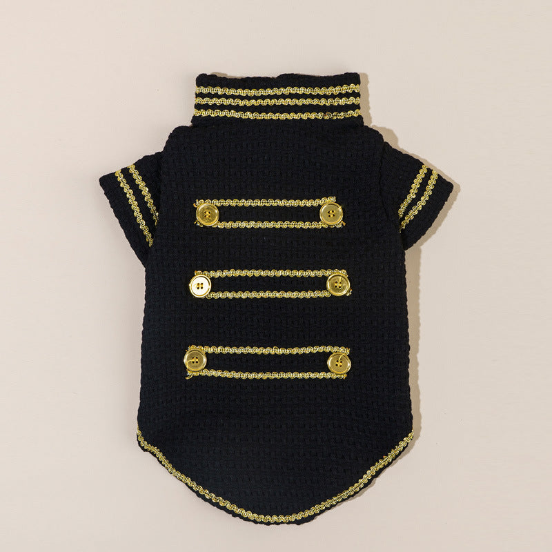 HKM-9033149 Trendy Gold Thread Polyester Jacket for Pets - XS to XL Sizes Available