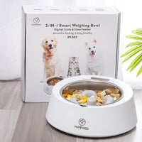 HKM-9033661 Smart Weighing Pet Food Bowl with Detachable Spoon and LED Display for Dogs and Cats