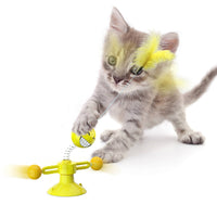 HKM-9034301 Spring Cat Toy with Rotating Balls - Durable Eco-Friendly ABS for Engaging Playtime