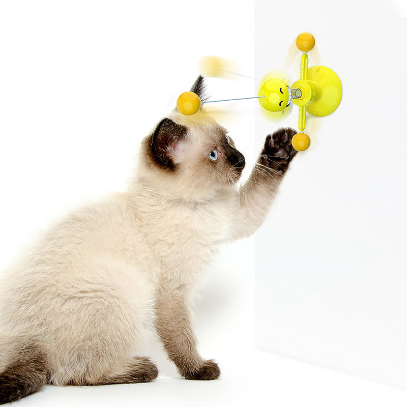 HKM-9034301 Spring Cat Toy with Rotating Balls - Durable Eco-Friendly ABS for Engaging Playtime