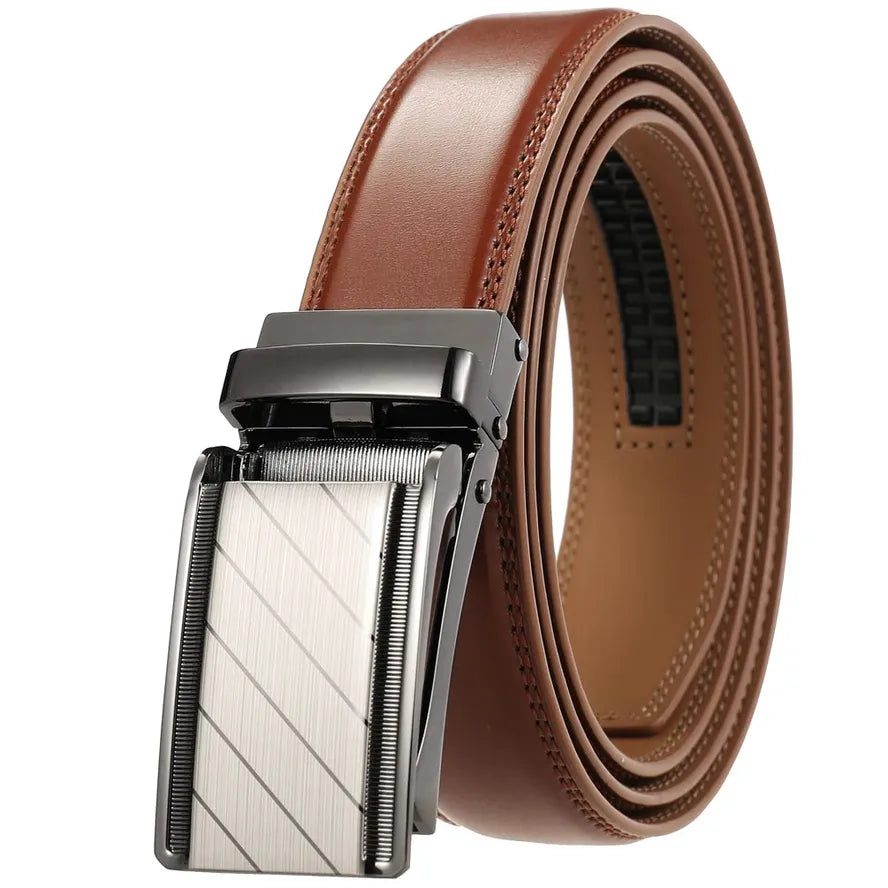 HKM-903507 Men's and Women's Zinc Alloy Buckle Adjustable Ratchet Belt – Model LY33-1853-2