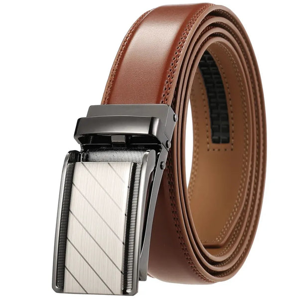 HKM-903507 Men's and Women's Zinc Alloy Buckle Adjustable Ratchet Belt – Model LY33-1853-2