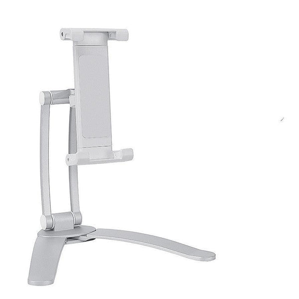 HKM-903507 Wall-Mounted iPad Bracket for 5-15.6 Inch Devices, Adjustable Desktop Live Broadcast Support Frame in Silver-White and Black