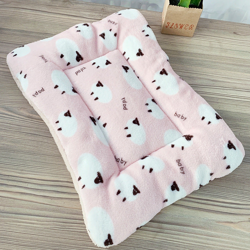 HKM-9035325 Cozy Coral Fleece Winter Pet Sleeping Pad with Various Fun Designs