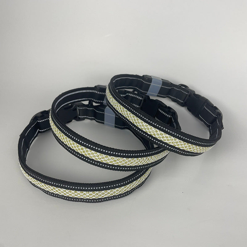 HKM-9035453 USB Rechargeable Shiny Black Dog Collar in Multiple Sizes