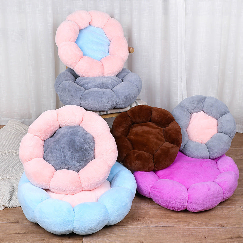 HKM-9037501 Cozy Plus Velvet Thick Round Cat Litter Kennel - Warm, Durable & Breathable Pet Nest