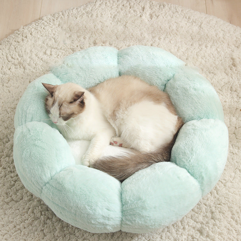 HKM-9037501 Cozy Plus Velvet Thick Round Cat Litter Kennel - Warm, Durable & Breathable Pet Nest