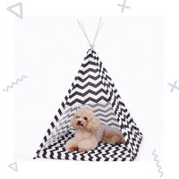 HKM-9038269 Pet Indian Removable and Washable Dog Tent in Black and White Stripes, Small and Large Sizes Available