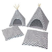 HKM-9038269 Pet Indian Removable and Washable Dog Tent in Black and White Stripes, Small and Large Sizes Available