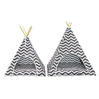 HKM-9038269 Pet Indian Removable and Washable Dog Tent in Black and White Stripes, Small and Large Sizes Available