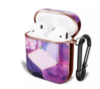HKM-903827 Gold Electroplated Marble IMD PC Hard Case for AirPods Pro - Universal Protective Cover