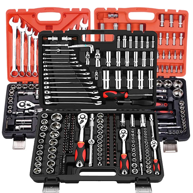 HKM-903827 Multifunctional 216/172-Piece Household Tool Set with Ratchet Wrench and Combination Kit for Car Repair