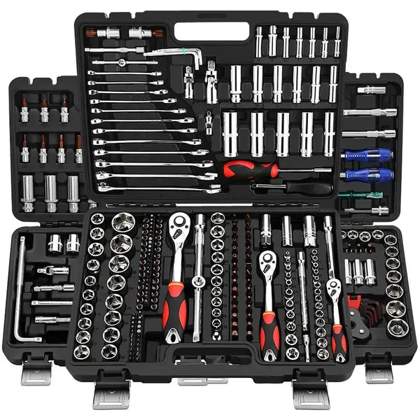 HKM-903827 Multifunctional 216/172-Piece Household Tool Set with Ratchet Wrench and Combination Kit for Car Repair