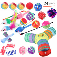 HKM-9038525 Interactive Cat Toy Set with Colorful Channels and Random Accessories
