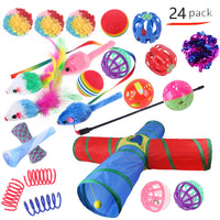 HKM-9038525 Interactive Cat Toy Set with Colorful Channels and Random Accessories