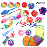 HKM-9038525 Interactive Cat Toy Set with Colorful Channels and Random Accessories