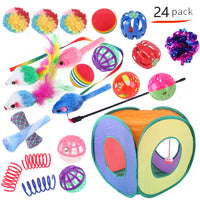 HKM-9038525 Interactive Cat Toy Set with Colorful Channels and Random Accessories