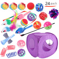 HKM-9038525 Interactive Cat Toy Set with Colorful Channels and Random Accessories