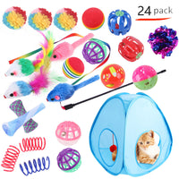 HKM-9038525 Interactive Cat Toy Set with Colorful Channels and Random Accessories