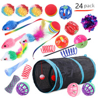 HKM-9038525 Interactive Cat Toy Set with Colorful Channels and Random Accessories