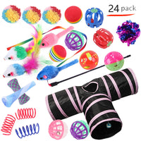 HKM-9038525 Interactive Cat Toy Set with Colorful Channels and Random Accessories