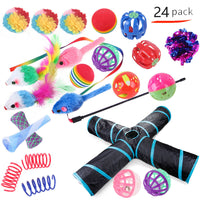HKM-9038525 Interactive Cat Toy Set with Colorful Channels and Random Accessories