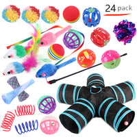 HKM-9038525 Interactive Cat Toy Set with Colorful Channels and Random Accessories