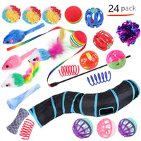HKM-9038525 Interactive Cat Toy Set with Colorful Channels and Random Accessories