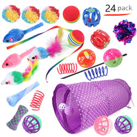HKM-9038525 Interactive Cat Toy Set with Colorful Channels and Random Accessories