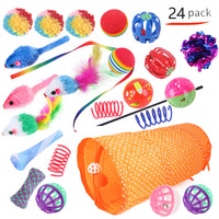 HKM-9038525 Interactive Cat Toy Set with Colorful Channels and Random Accessories