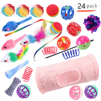 HKM-9038525 Interactive Cat Toy Set with Colorful Channels and Random Accessories