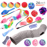 HKM-9038525 Interactive Cat Toy Set with Colorful Channels and Random Accessories
