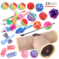 HKM-9038525 Interactive Cat Toy Set with Colorful Channels and Random Accessories