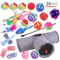HKM-9038525 Interactive Cat Toy Set with Colorful Channels and Random Accessories