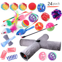 HKM-9038525 Interactive Cat Toy Set with Colorful Channels and Random Accessories