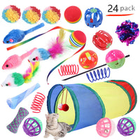 HKM-9038525 Interactive Cat Toy Set with Colorful Channels and Random Accessories