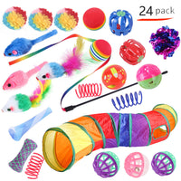 HKM-9038525 Interactive Cat Toy Set with Colorful Channels and Random Accessories