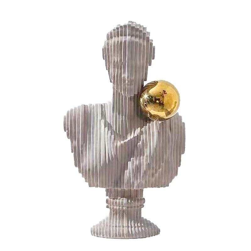 HKM-903891 Modern Light Luxury Female Character Art Sculpture – European Style Resin Ornament